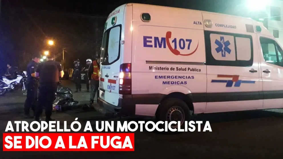 No frenó, chocó a un motociclista y se dio la fuga
