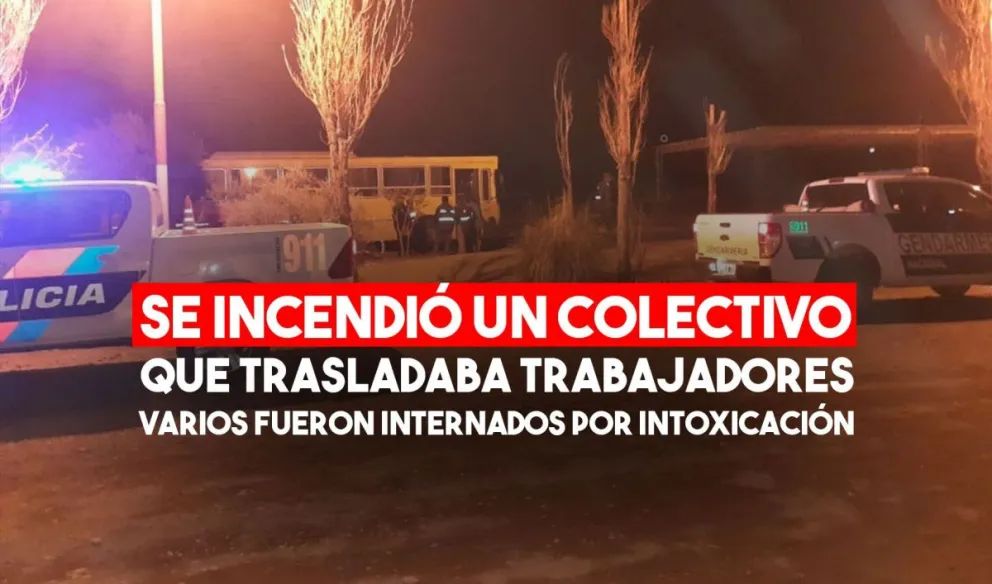 Principio de incendio en un colectivo que trasladaba a obreros