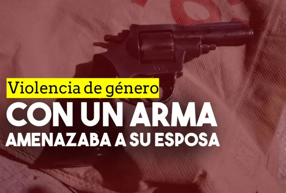 Violento amenazaba a su esposa con un arma