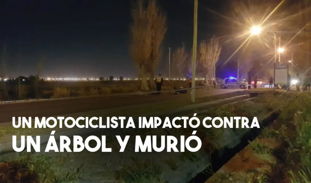 Tragedia en Pocito: perdió el control de su moto, chocó contra un árbol y murió
