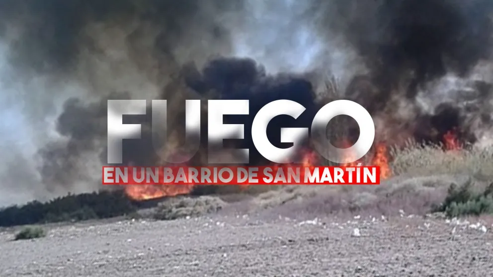 Un gran foco de incendio amenaza a un barrio de San Martín