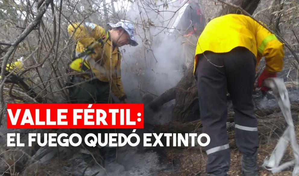 Declaran extinto el fuego en Valle Fértil