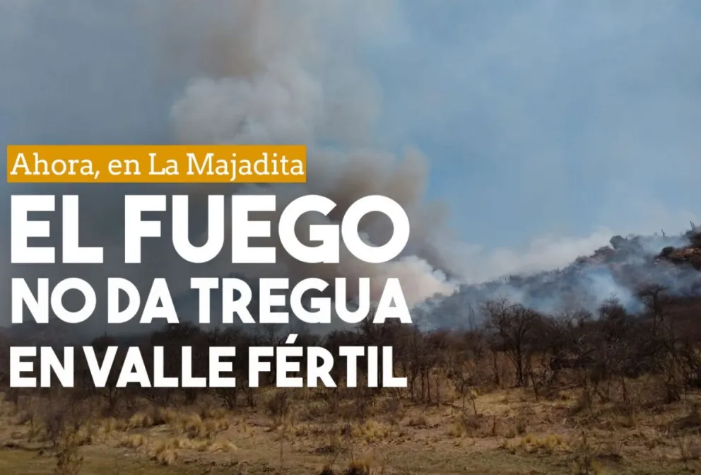 Otra vez fuego en Valle Fértil: ahora en La Majadita