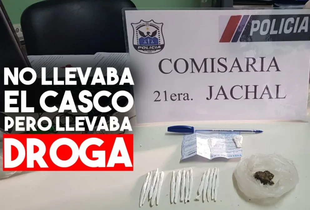 Iban a detenerlo porque no llevaba el casco y le encontraron droga