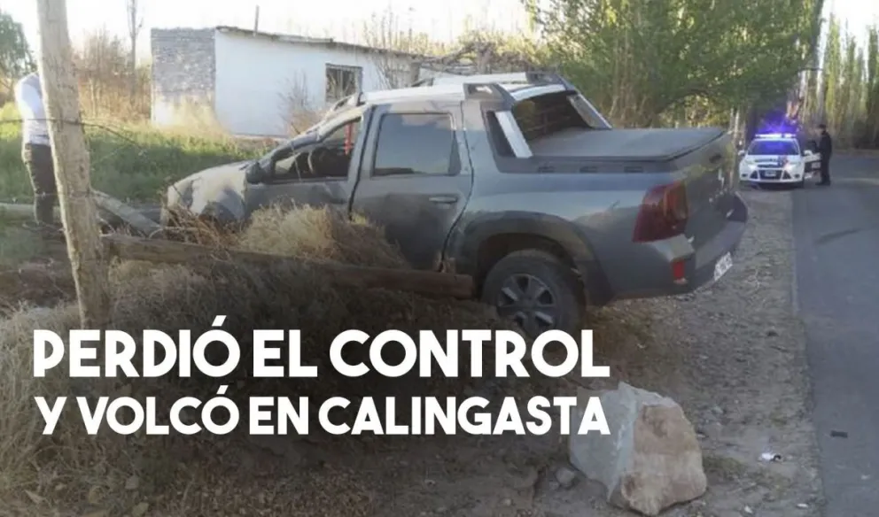 Perdió el control de su camioneta y volcó en Calingasta
