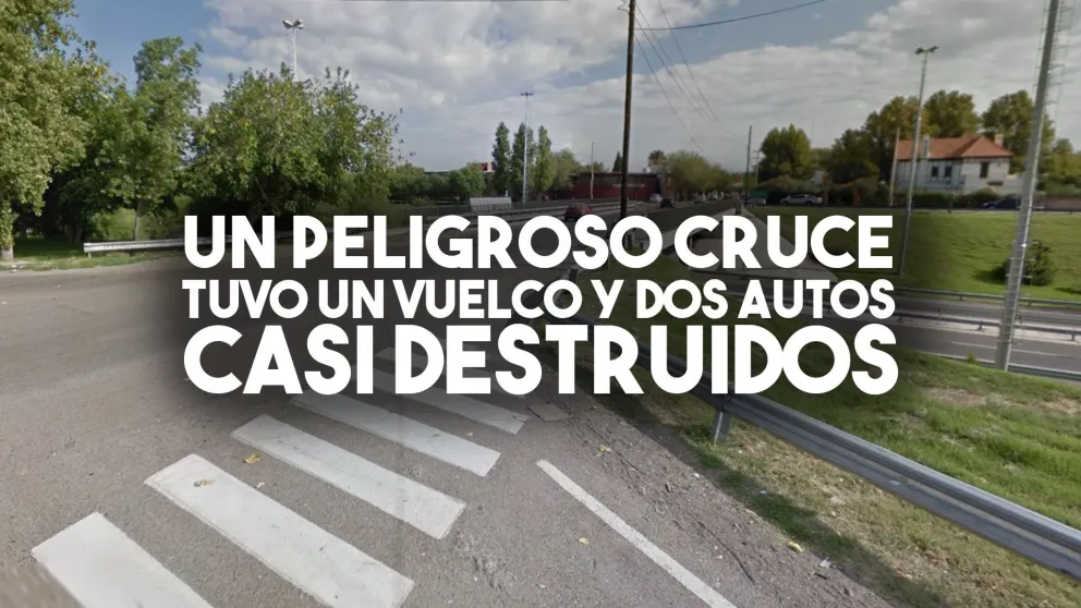 Una camioneta volcó luego de que chocara con un auto en un peligroso cruce
