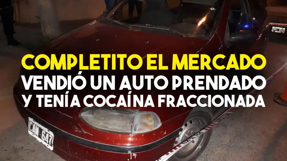 Vendió un auto prendado y se escapó a los disparos: en el auto llevaba cocaína y dos balanzas