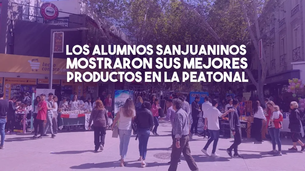 Las escuelas sanjuaninas mostraron sus microemprendimientos en la peatonal