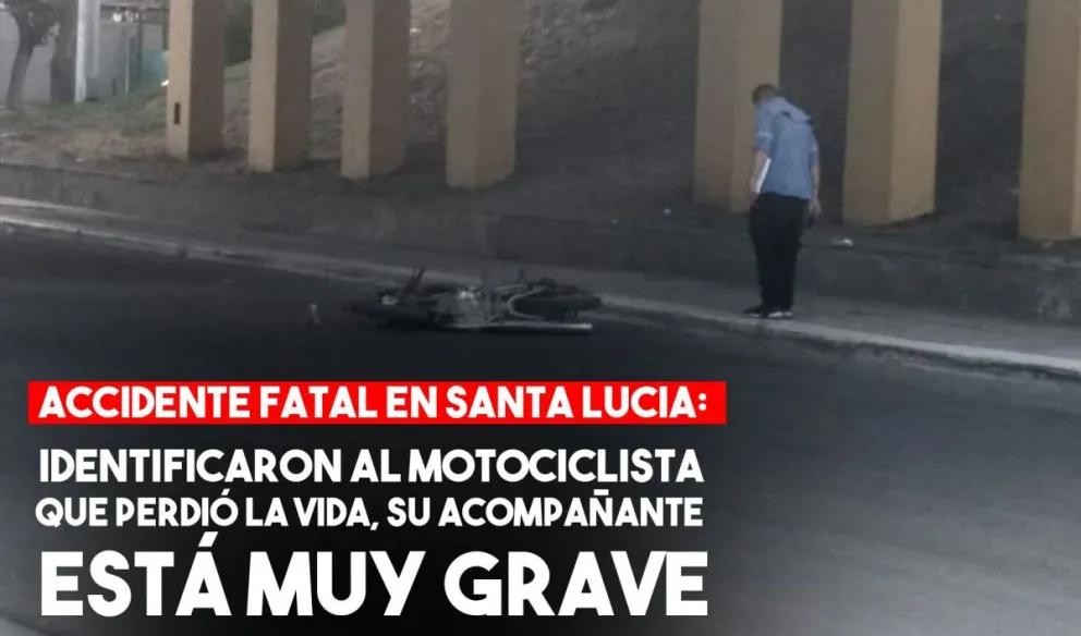Accidente fatal en Santa Lucía: identificaron al motociclista que perdió la vida