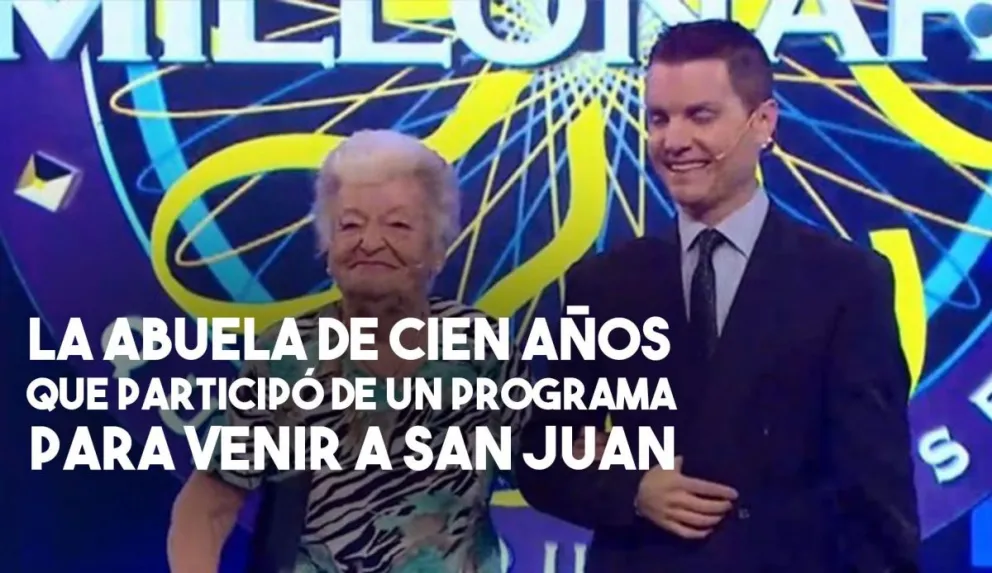 Una abuela de cien años participó en ¿Quién quiere ser millonario? para venir a San Juan