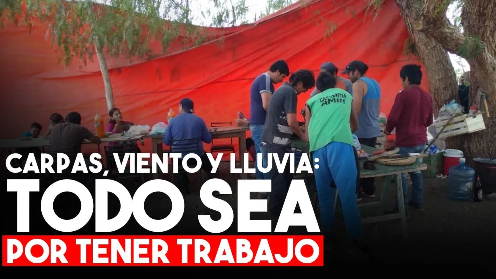 Seis días de acampe, con viento y lluvias, para reclamar por trabajo