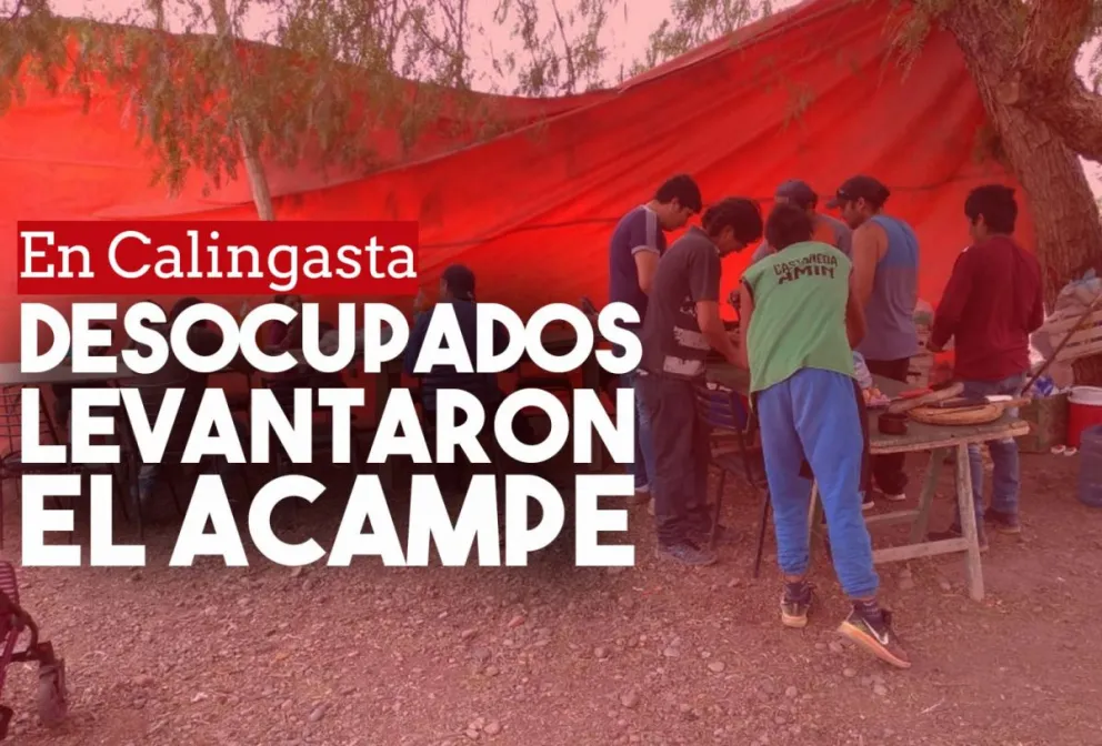 Tras seis días, trabajadores desocupados de Calingasta levantaron el acampe