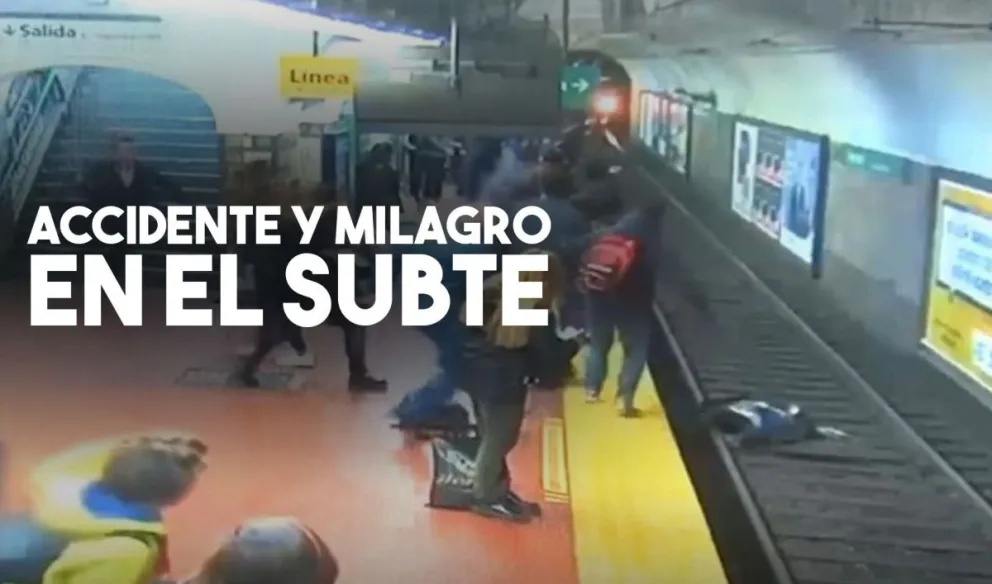 Milagro en el subte: un hombre se desmayó y empujó a una mujer a las vías
