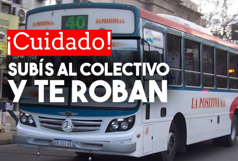 Dos sujetos subieron al colectivo y le robaron a una joven