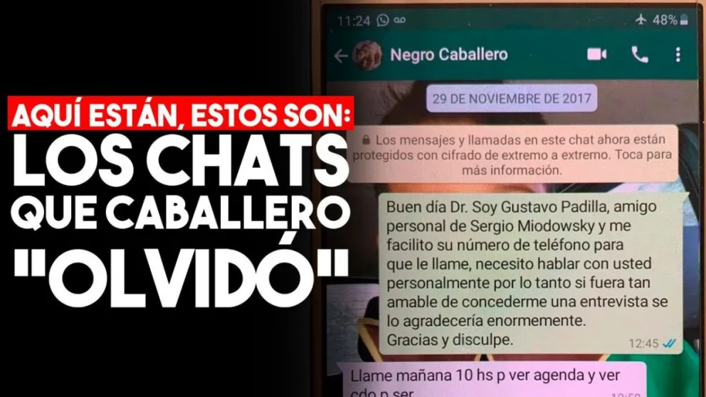 Se conocieron algunos chats que mantuvieron el ex cortista con el comisario Padilla
