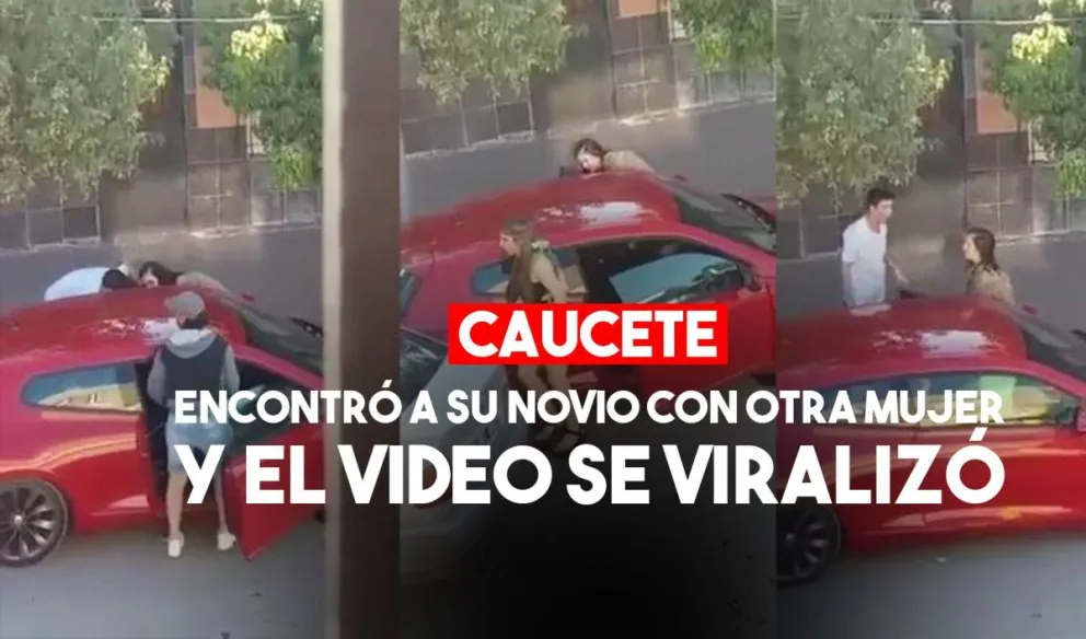 Descubrió a su novio con otra mujer en un auto y a los gritos pidió explicaciones