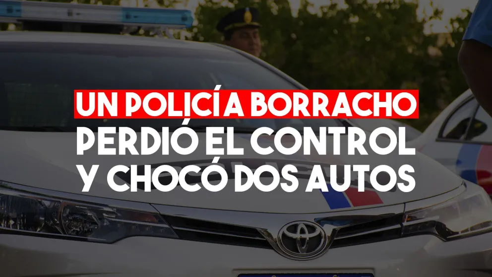 Un policía que manejaba borracho chocó y destrozó dos autos en Rawson