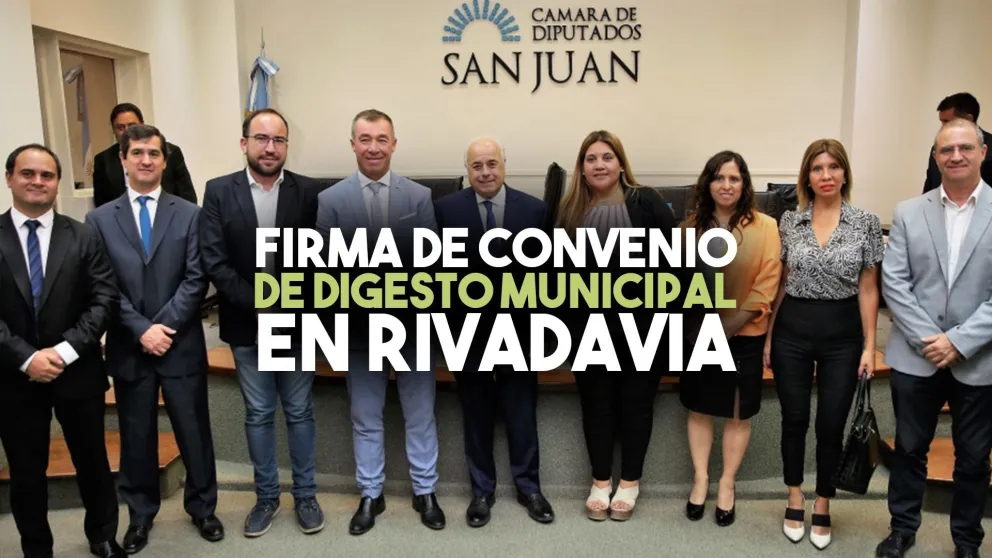 Rivadavia firmó un convenio para concretar el Digesto Municipal