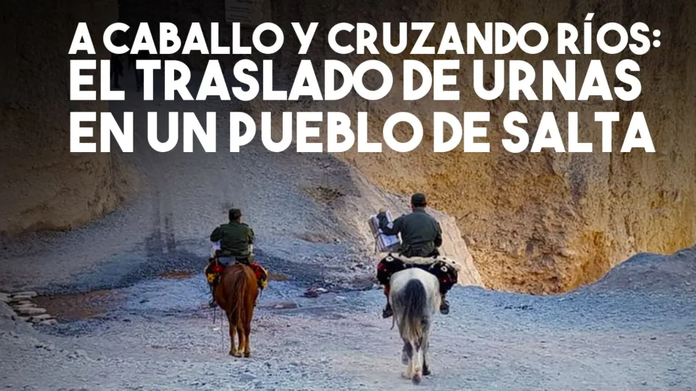 A caballo y cruzando el río: así se trasladan las urnas en Iruya