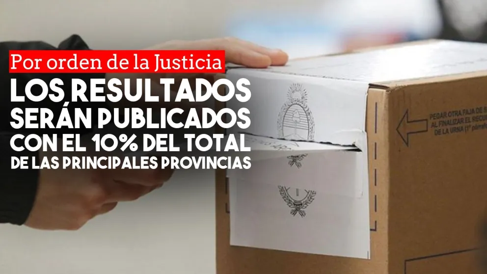 Por orden de la Justicia los resultados se van a difundir con el 10% de los votos escrutados de los principales distritos