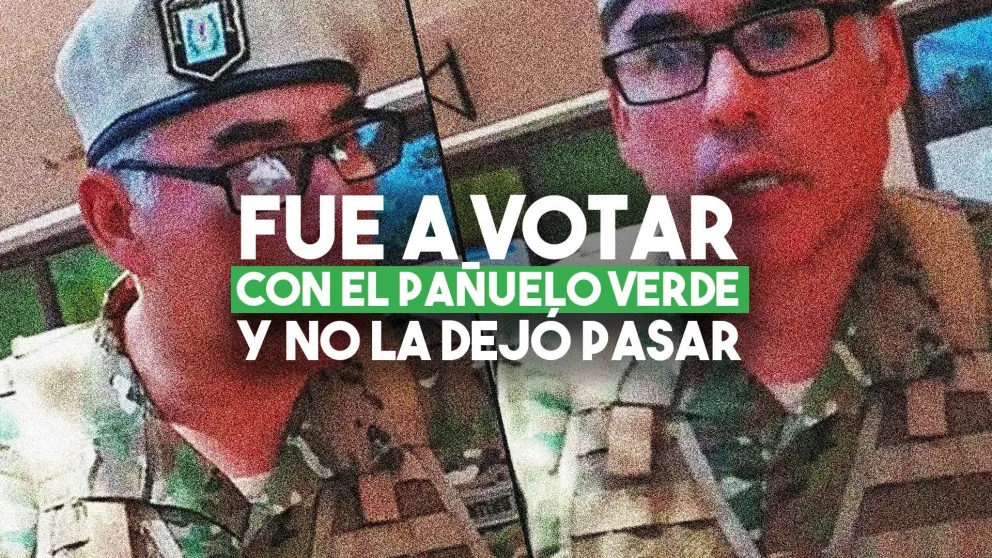 Fue a votar con el pañuelo verde y un gendarme no la dejó pasar