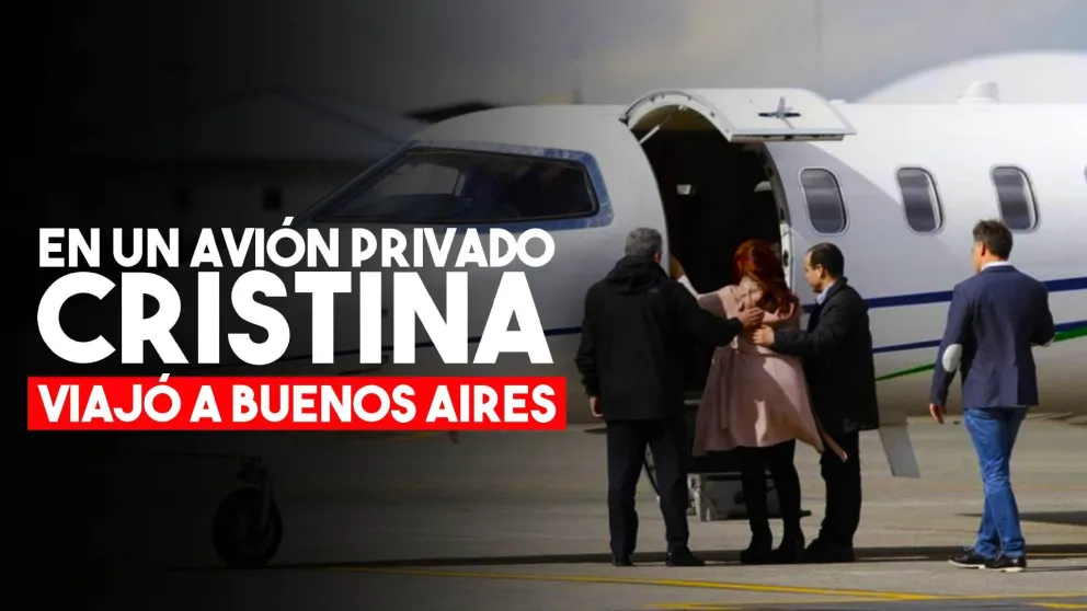 Cristina Kirchner regresó a Buenos Aires en un avión privado