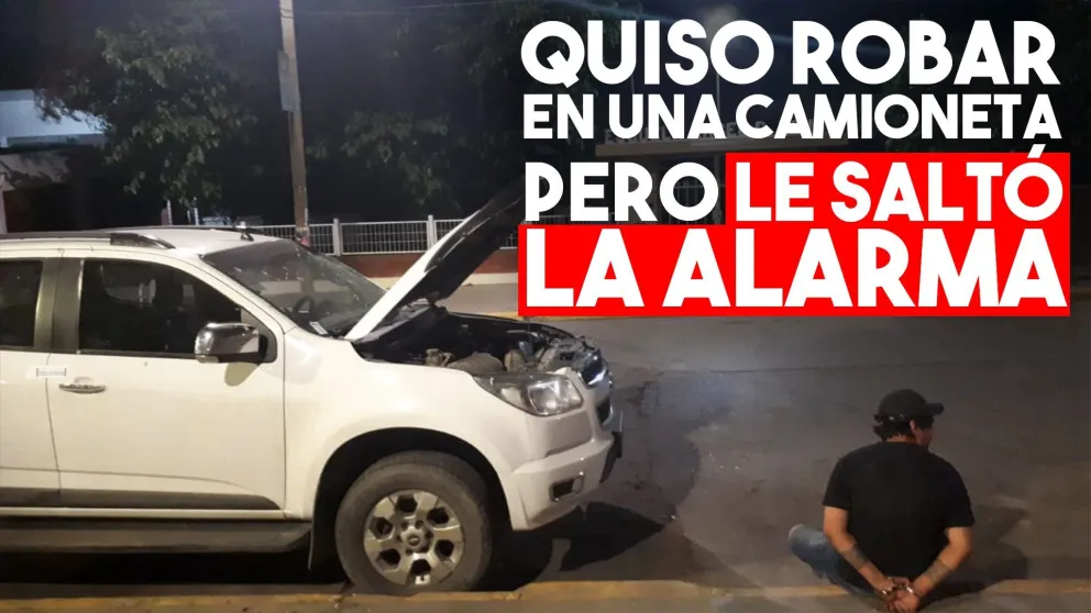 Intento robarse el motor de una camioneta radiada y le saltó la alarma: quedó detenido