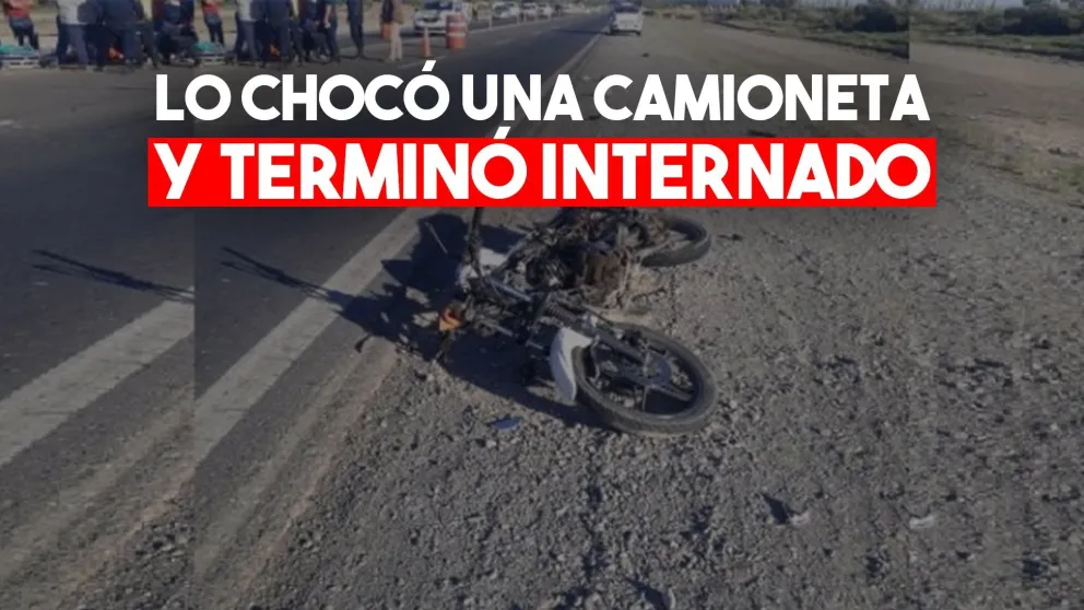 Un motociclista terminó internado luego de un siniestro vial en Pocito