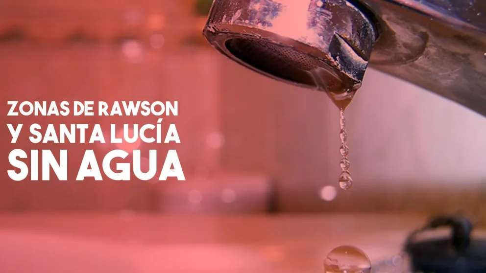 Zonas de Rawson y Santa Lucía sin agua
