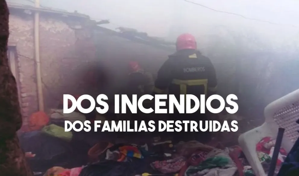 Dos incendios y viviendas que quedaron destruidas