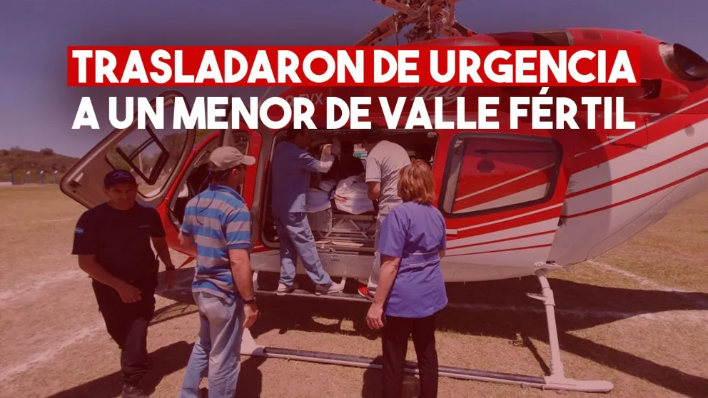 Desde Valle Fértil al Rawson: trasladaron a un menor en el helicóptero sanitario