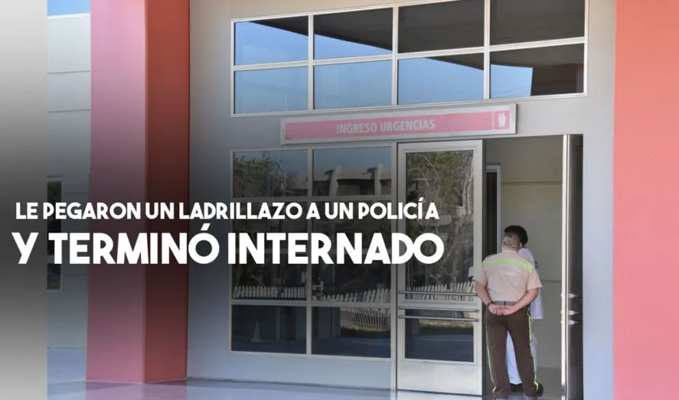 Le dieron un ladrillazo a un policía  y fue internado