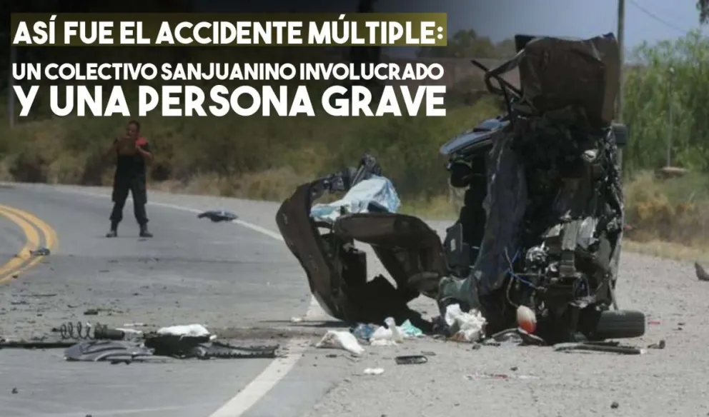 Así fue el violento choque entre dos autos y un colectivo en Las Heras: un conductor terminó grave