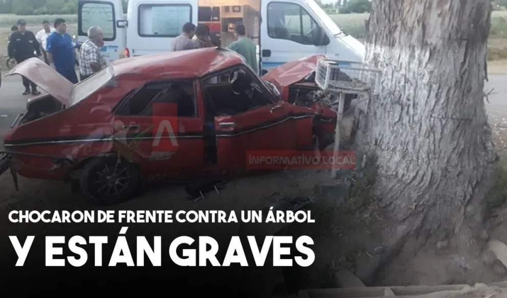 Una familia angaquera terminó en el hospital tras chocar de frente contra un árbol