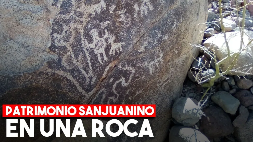 Encontraron grabados rupestres en Barreal