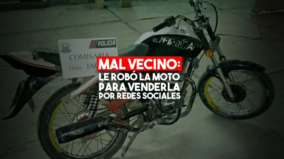 Le robaron la moto de la vereda de la casa, fue el vecino