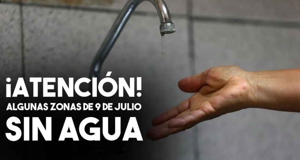 Se verá interrumpido el servicio de agua potable en 9 de Julio