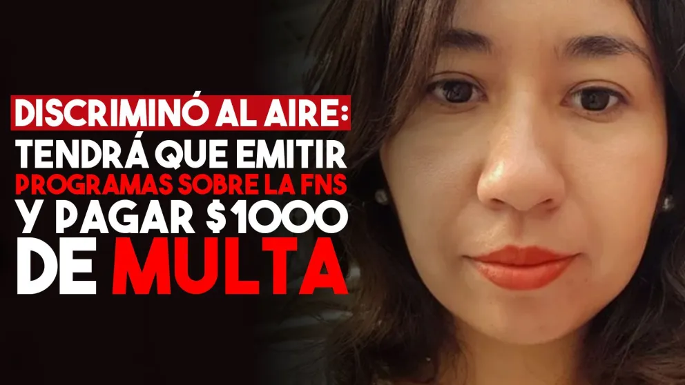 La comunicadora de Radio Cosmos deberá ceder espacios para hablar de discriminación