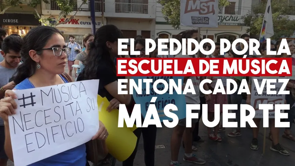Alumnos de Música marcharon para pedir la construcción de la escuela