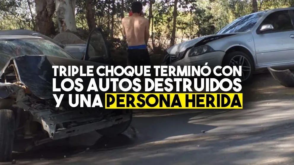Triple choque frente al Servicio Penitenciario: una persona resultó herida