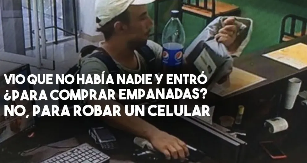 Un vendedor de bolsas de residuos se robó un celular del mostrador de un conocido lugar de comidas