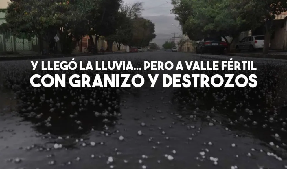 Una fuerte tormenta con granizo azotó Valle Fértil