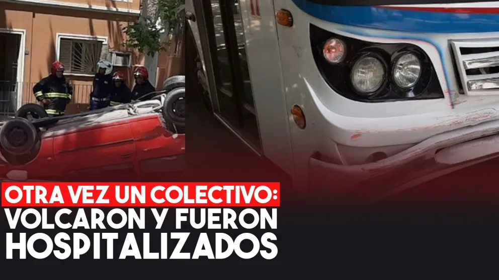 Un alumno y una instructora de manejo chocaron contra un colectivo: terminaron hospitalizados