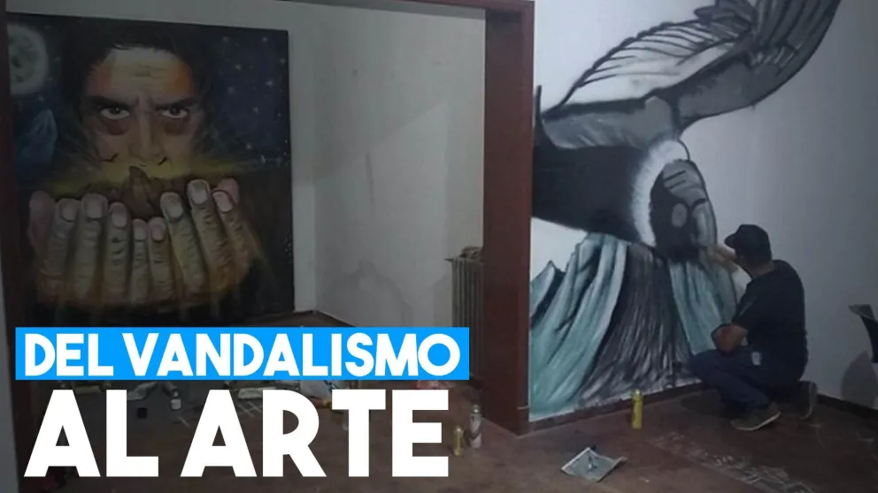 Artistas restauraron los daños que se habían provocado en el Centro Cultural de Calingasta