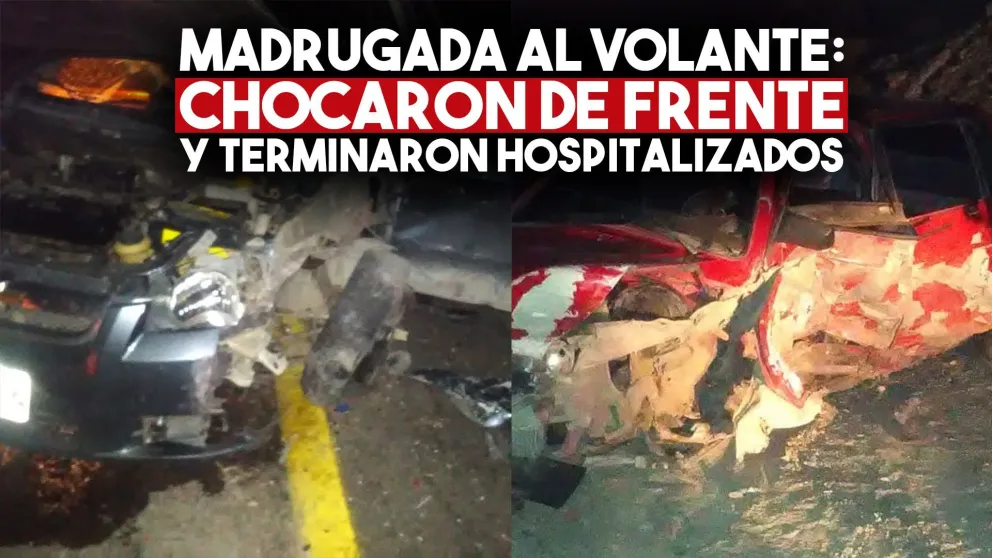 Chocaron de frente en Ruta Nacional 150: dos personas heridas, uno de gravedad