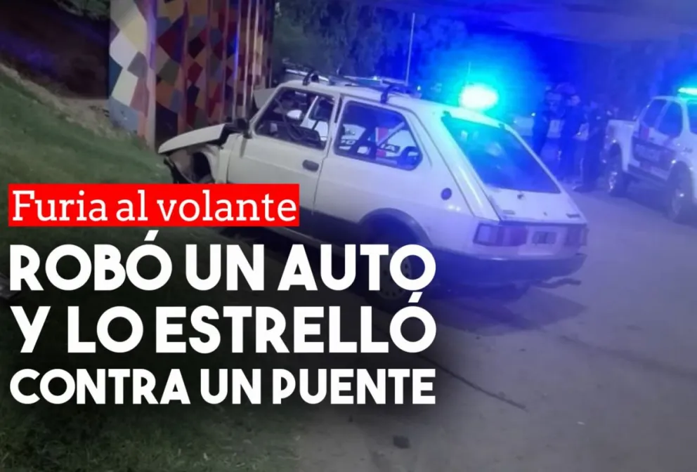 Robó un auto, lo chocó y cuando fue detenido amenazó de muerte a policías