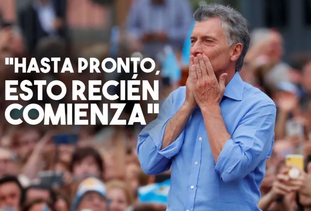 Macri se despidió en Plaza de Mayo: "Hasta pronto, esto recién comienza"