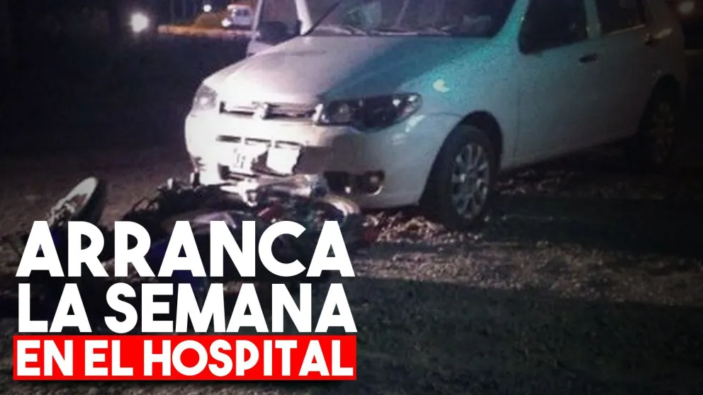 Iba en moto, lo chocó un auto y lo mandó al hospital