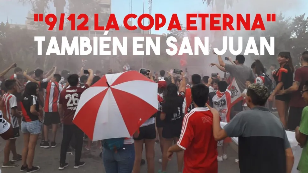 San Juan  y el banderazo por el aniversario de River campeón de la Libertadores ante Boca