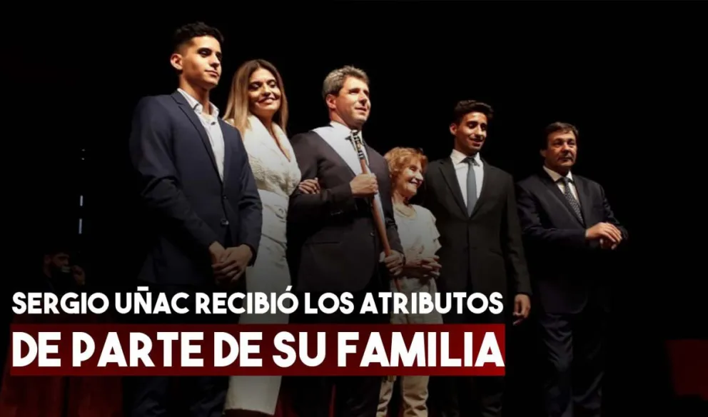 Sergio Uñac recibió los atributos de parte de su familia